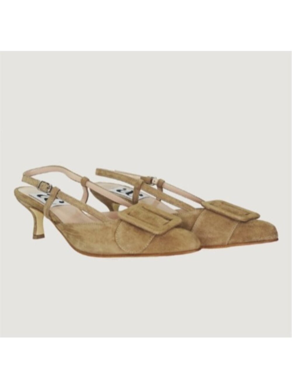 Andrea Carrano Mia Slingback Kitten Heel Camel Suede Pumps 38 Italy Pointed Toe